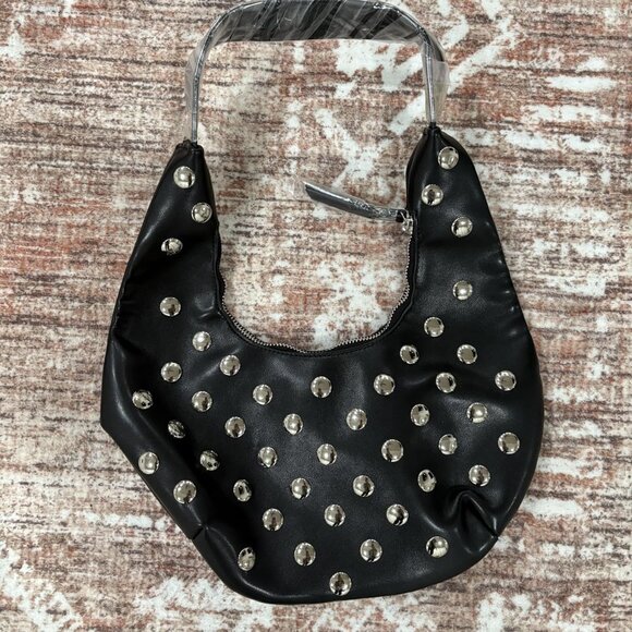 Neiman Marcus Y2K Crescent Studded Small Shoulder Bag - Picture 1 of 4